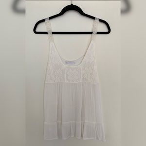 Charlotte Ruse White Flowy Sleeveless Blouse